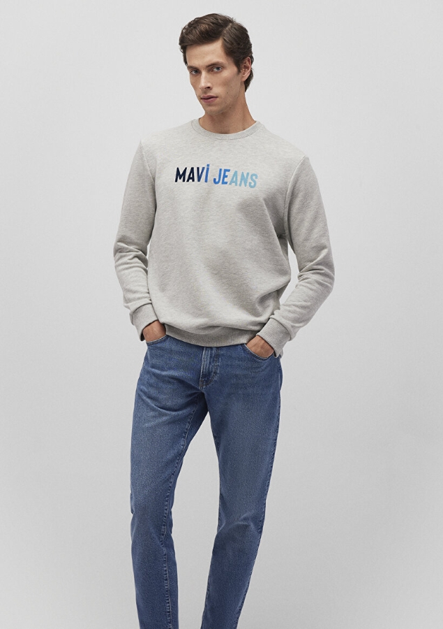 Resim MAVİ SWEATSHIRT GRİ MELANJ
