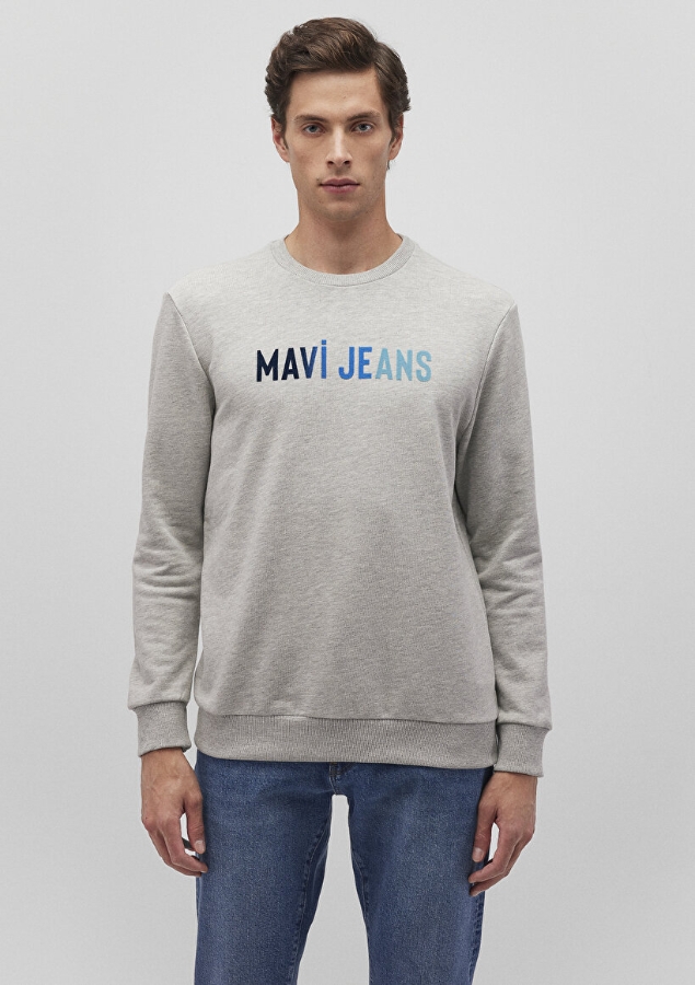 Resim MAVİ SWEATSHIRT GRİ MELANJ